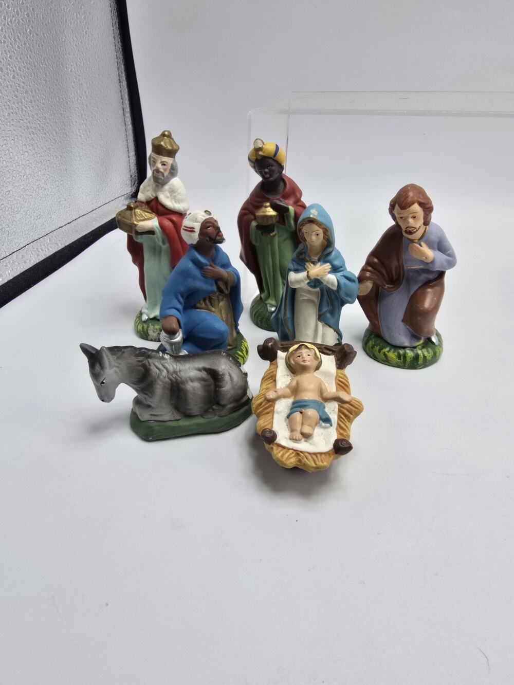 Vintage Japan 7 Christmas Nativity Figures Baby Jesus